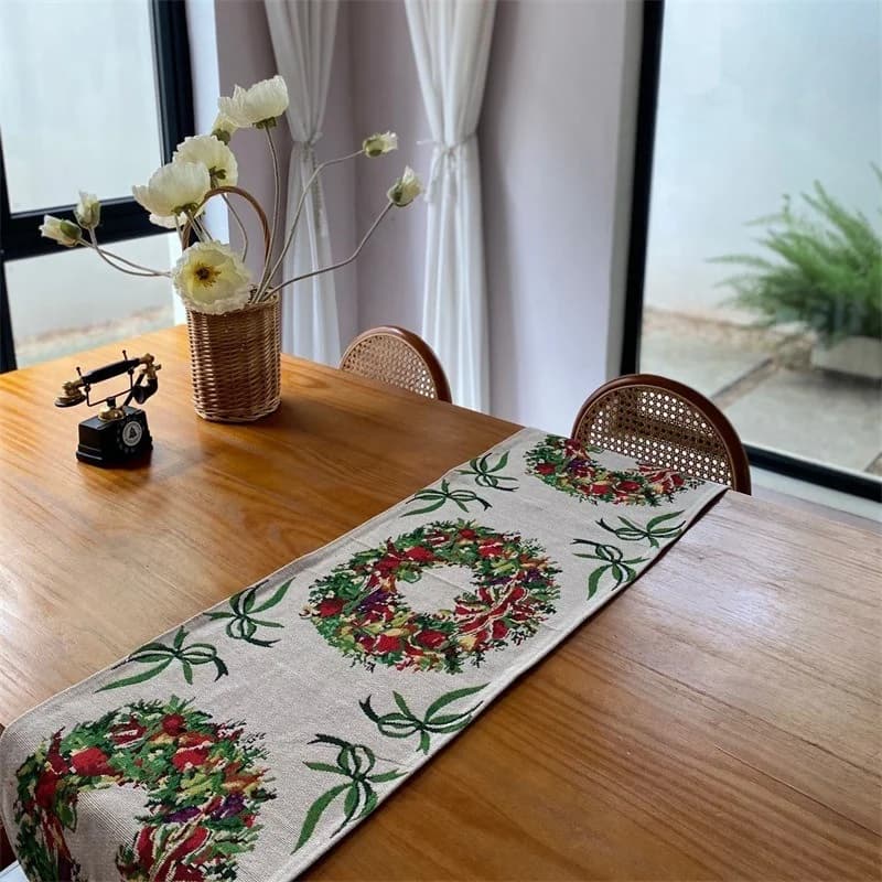 Feșă de masă de Crăciun, decor festiv pentru masa de dining
