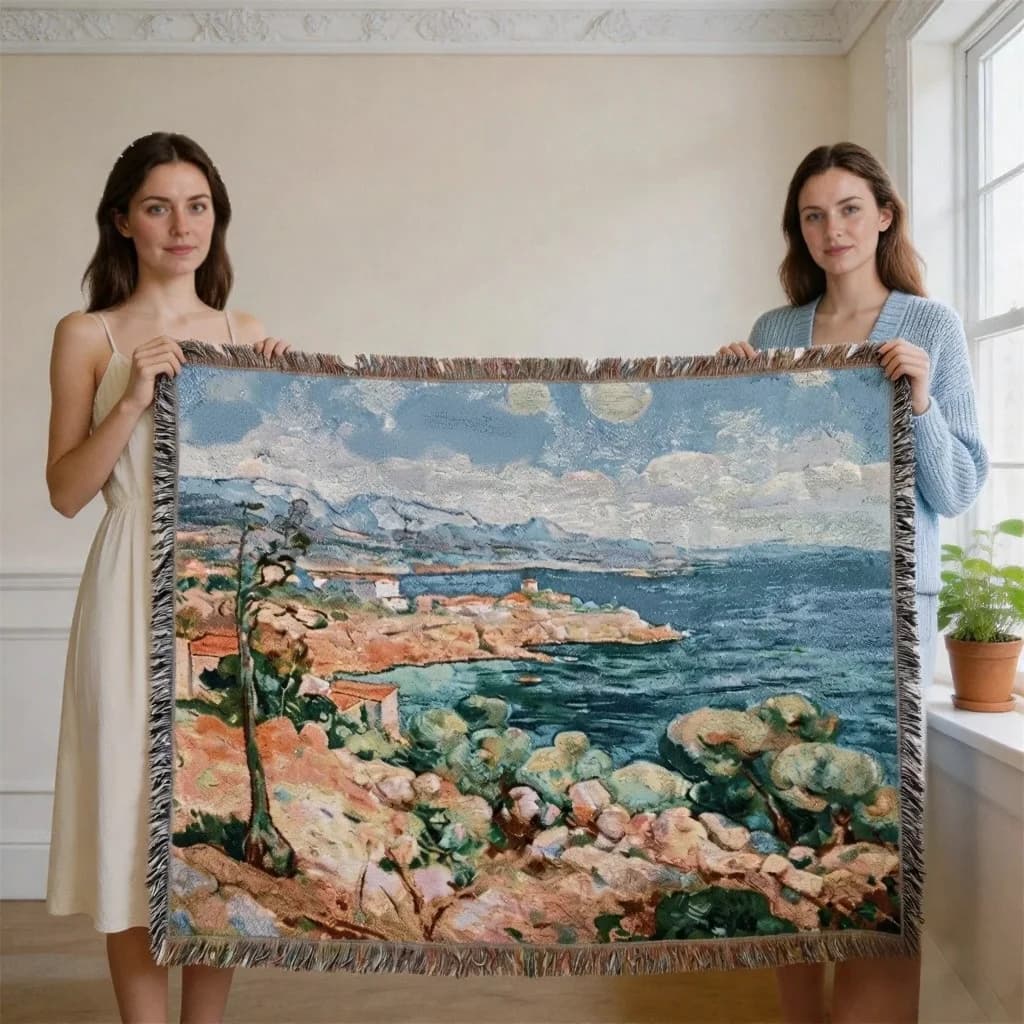 Pătură tip tapiserie țesută în stil Van Gogh pentru canapea sau decor de perete