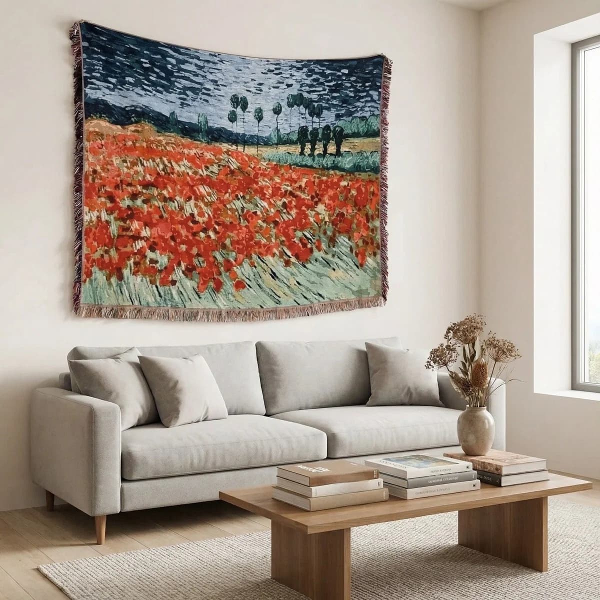 Pătură decorativă tip arazzi, stil Van Gogh, pentru canapea sau perete
