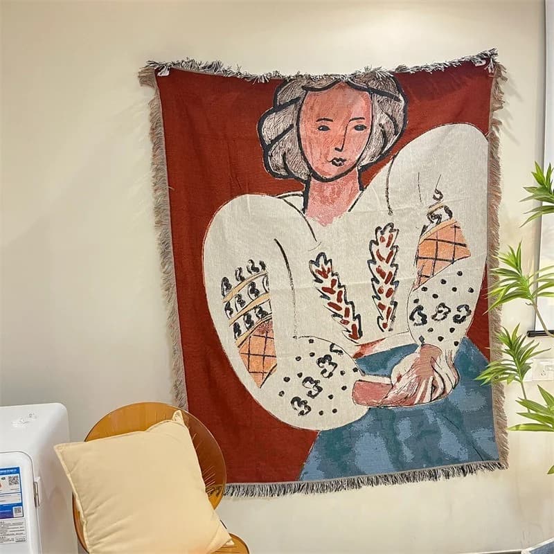 Tapiserie decorativă stil Matisse, amestec de bumbac, pentru perete sau canapea
