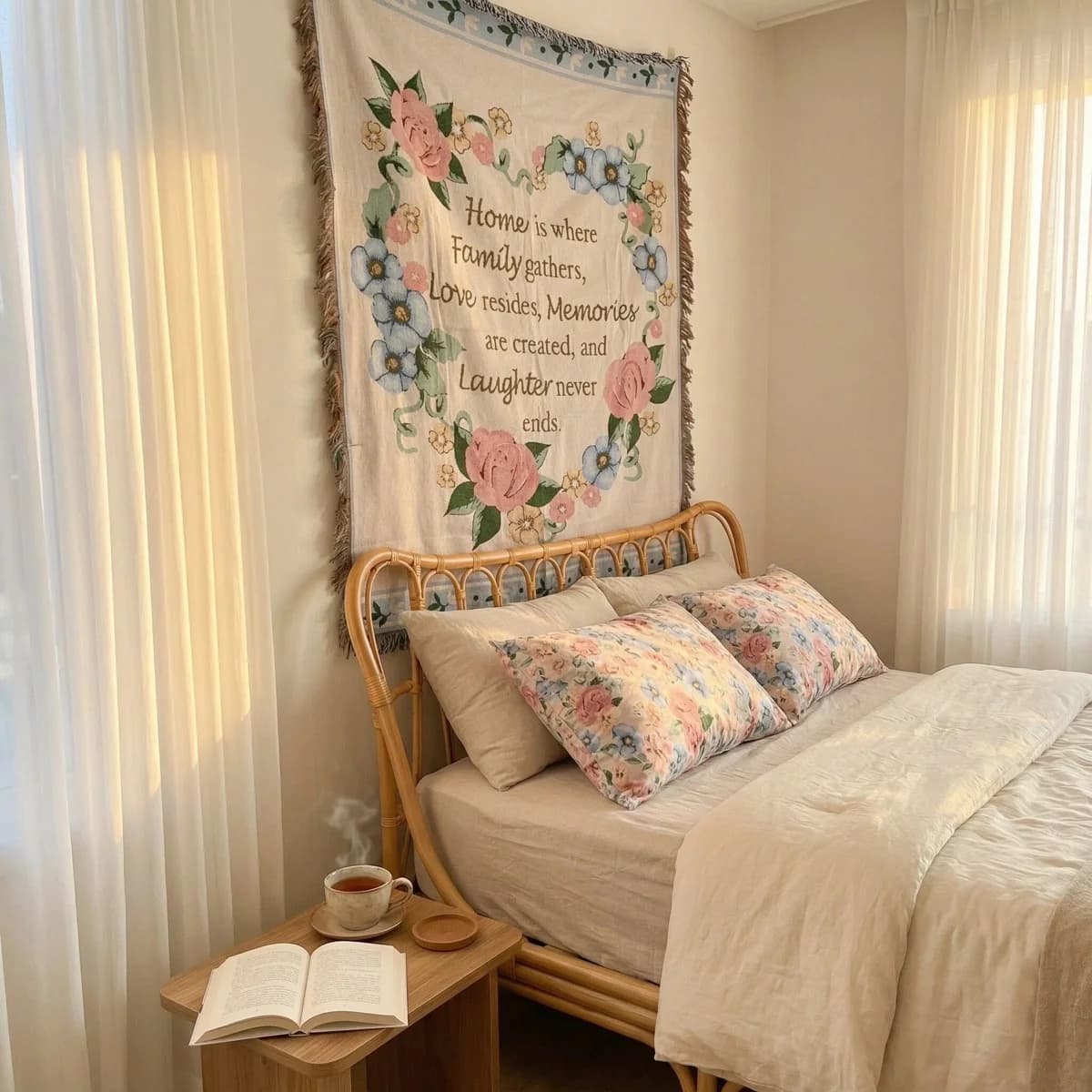 Plapă țesută din amestec de bumbac pentru canapea și decor de perete 130x160cm