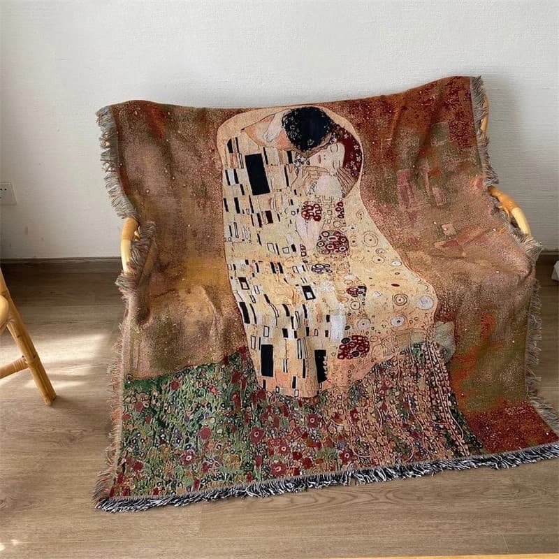 Pătură Decorativă Vintage, Amestec de Bumbac, Husă pentru Canapea sau Arazou