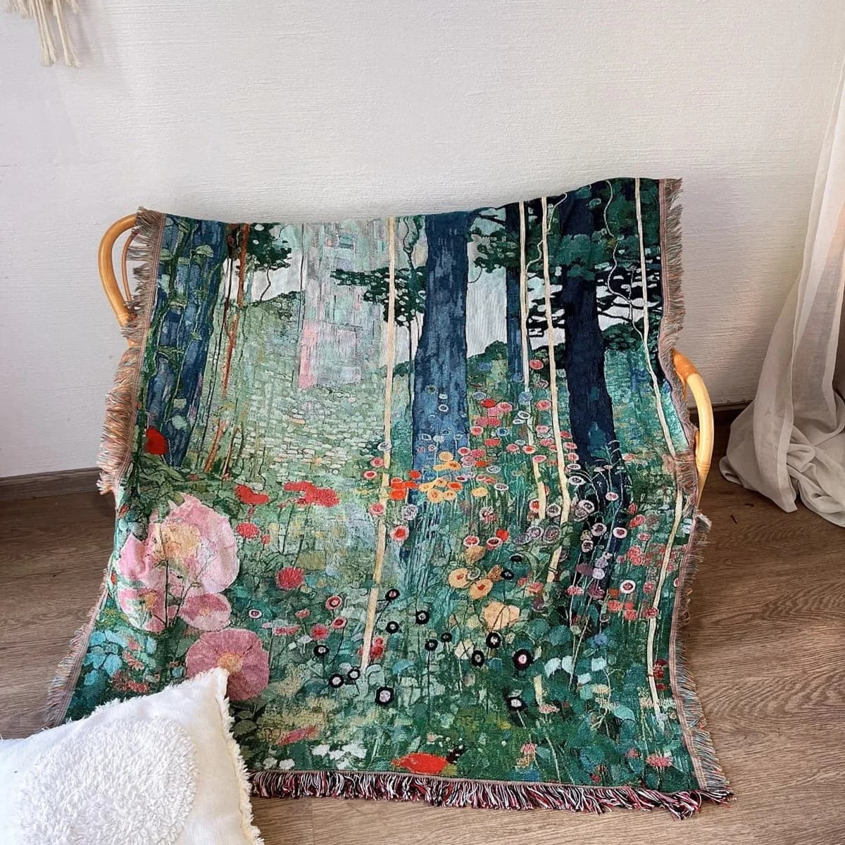 Pătură tapiserie Klimt Grădina Secretă, decor pentru canapea sau perete