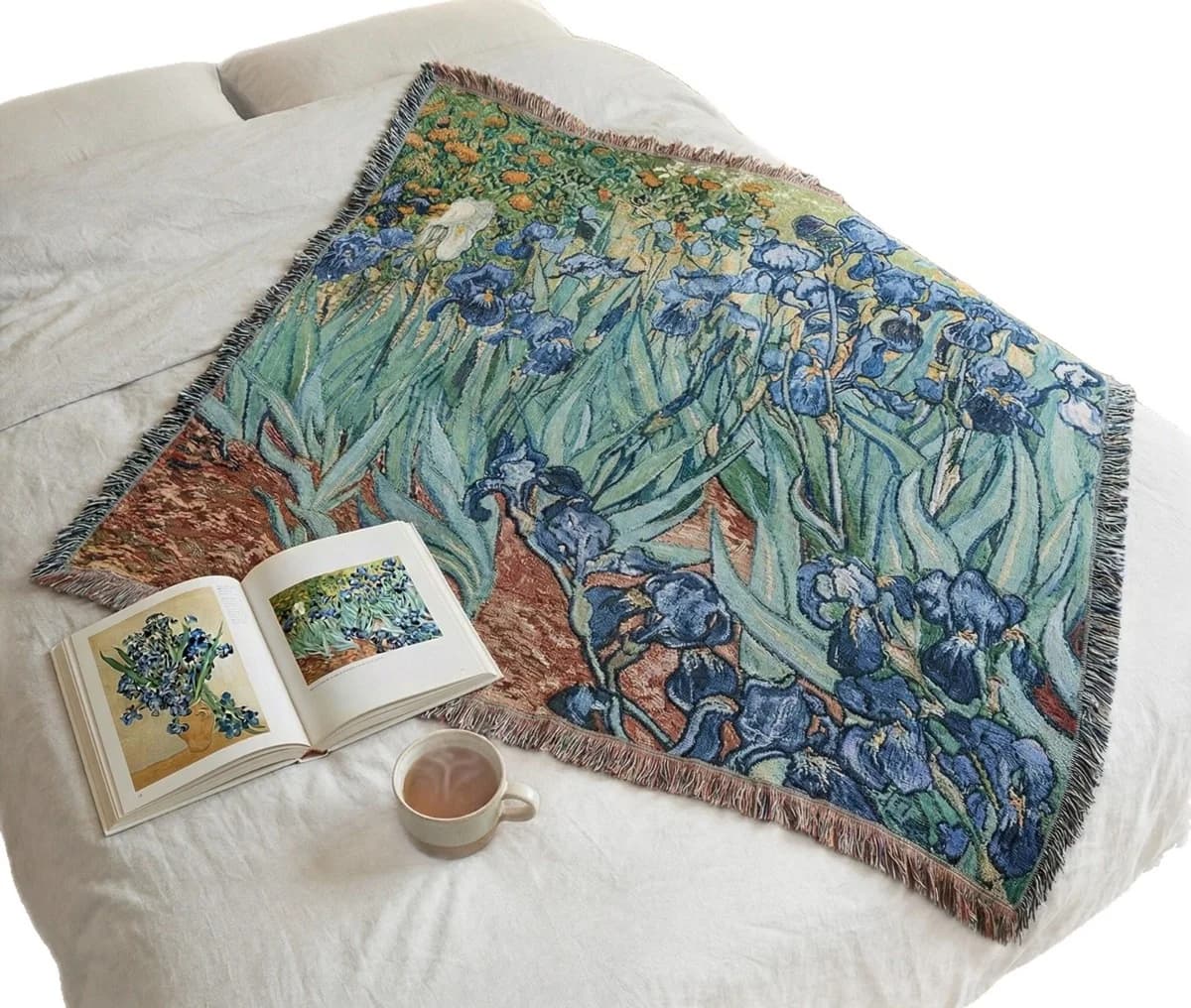 Pătură tapiserie stil Van Gogh, amestec bumbac, husă canapea