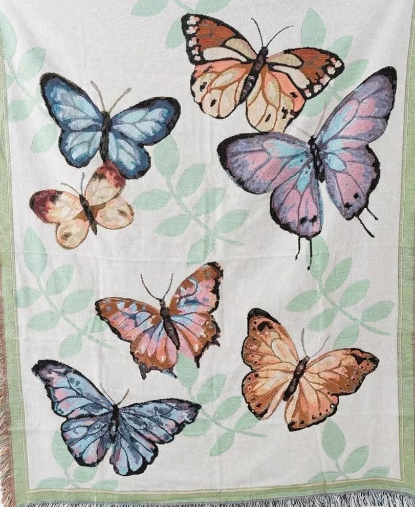 Pătură decorativă tip tapiserie, bumbac și poliester