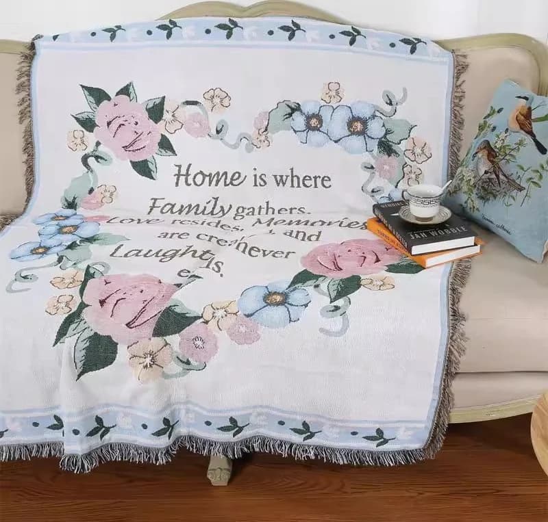Plapă țesută din amestec de bumbac pentru canapea și decor de perete 130x160cm