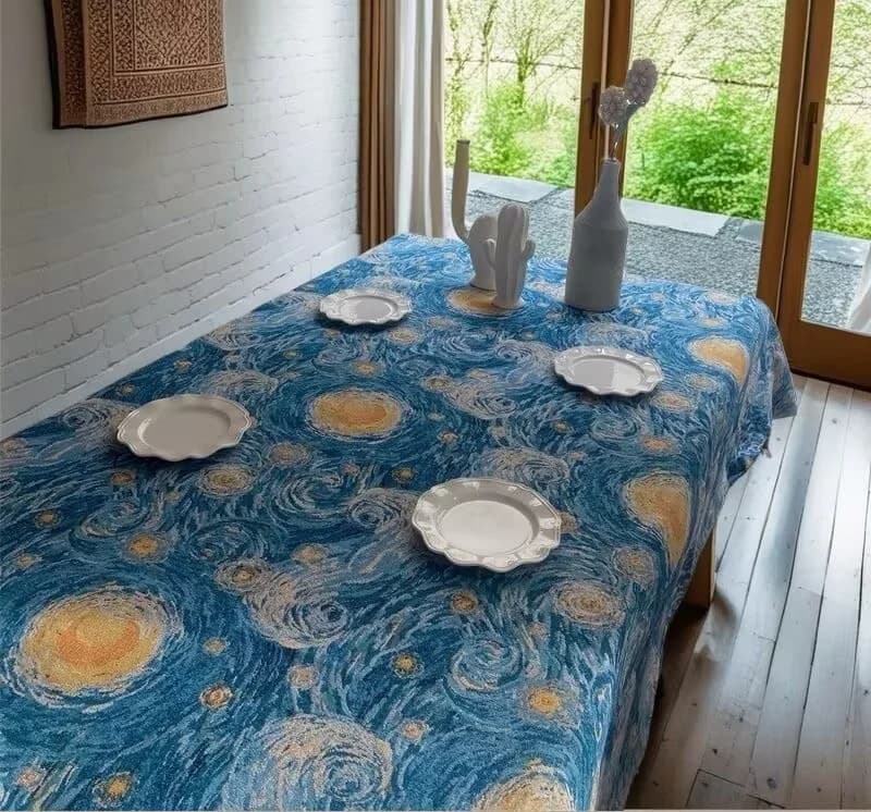 Față de masă dreptunghiulară „Starry Night” din amestec de bumbac