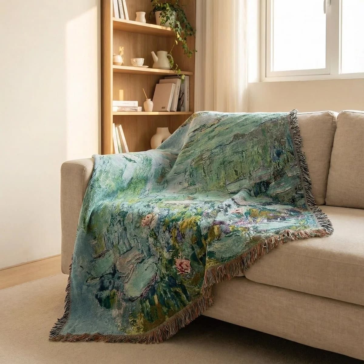 Pătură Decorativă Tip Arazou cu Artă Impresionistă