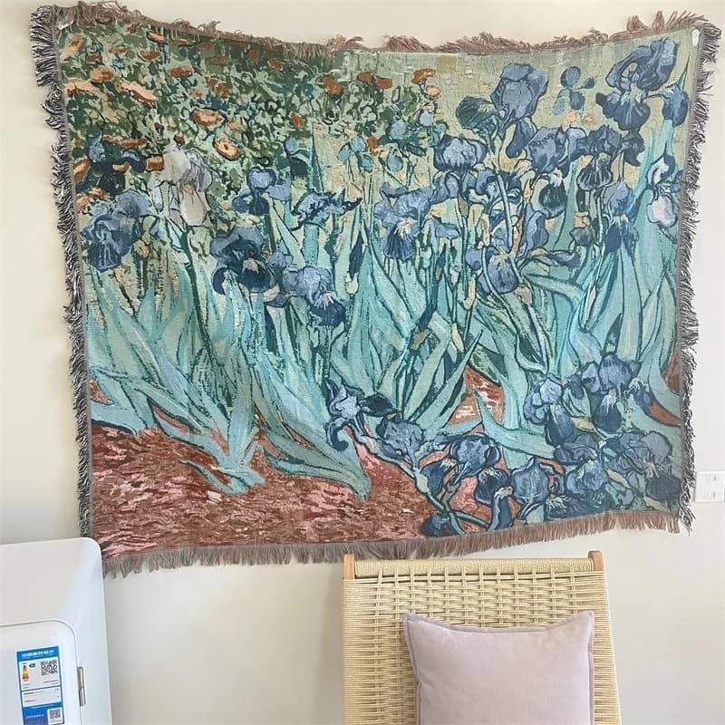 Pătură decorativă tip tapiserie Van Gogh din amestec de bumbac
