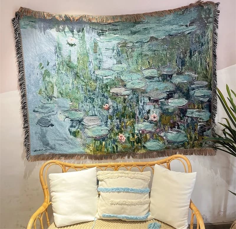 Pătură Decorativă cu Imprimeu Artistic Vintage, 130x160cm