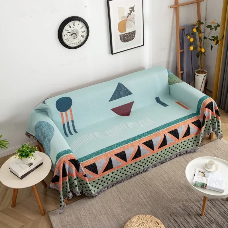 Cuvertură de canapea cu model geometric pentru protecție