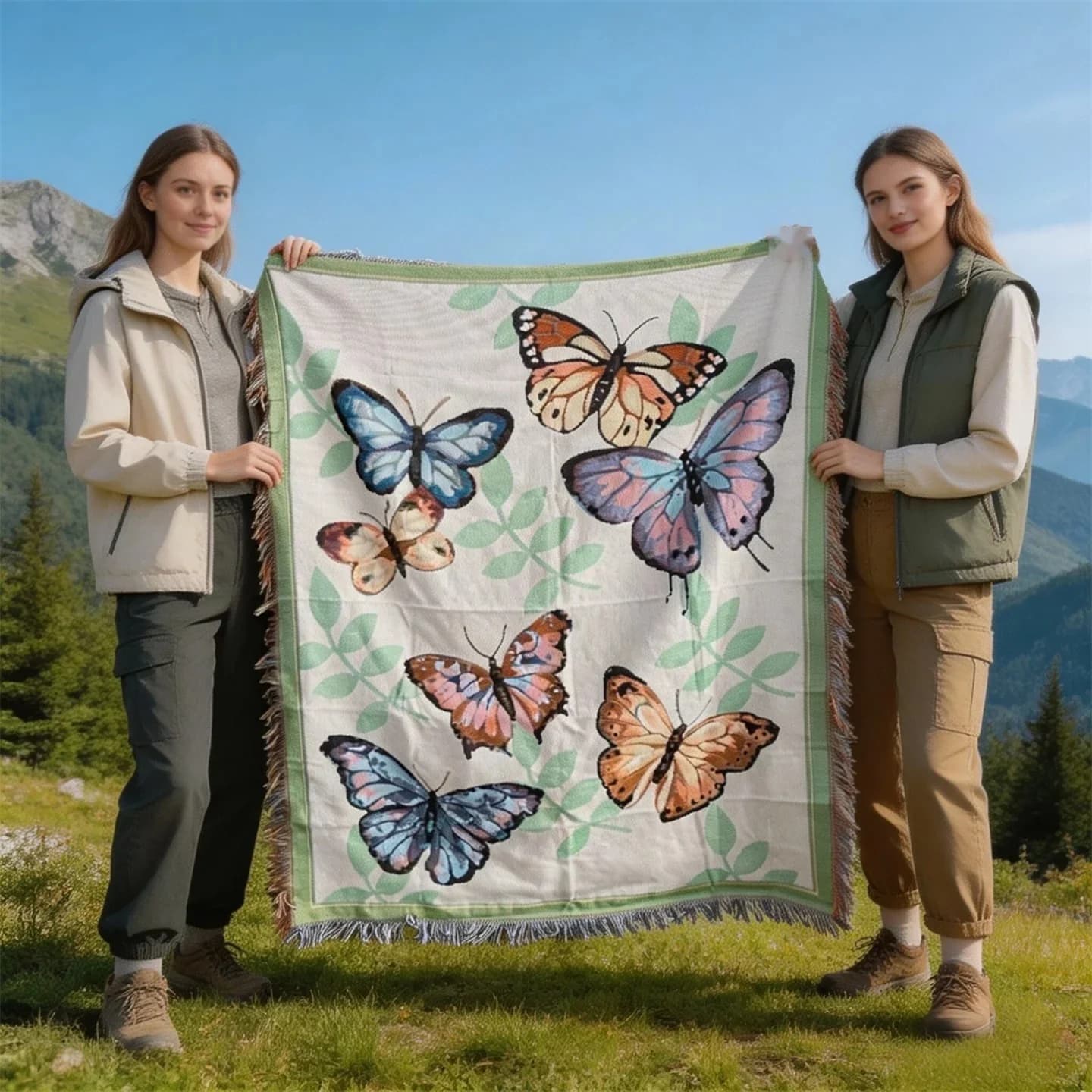 Pătură decorativă din amestec de bumbac cu ciucuri, pentru canapea și pat, 130x160cm