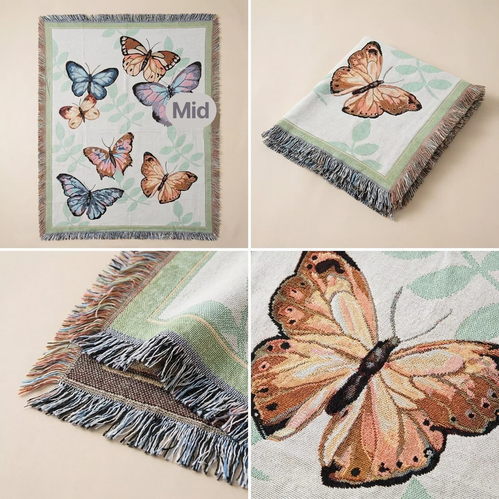 Pătură decorativă din amestec de bumbac cu ciucuri, pentru canapea și pat, 130x160cm