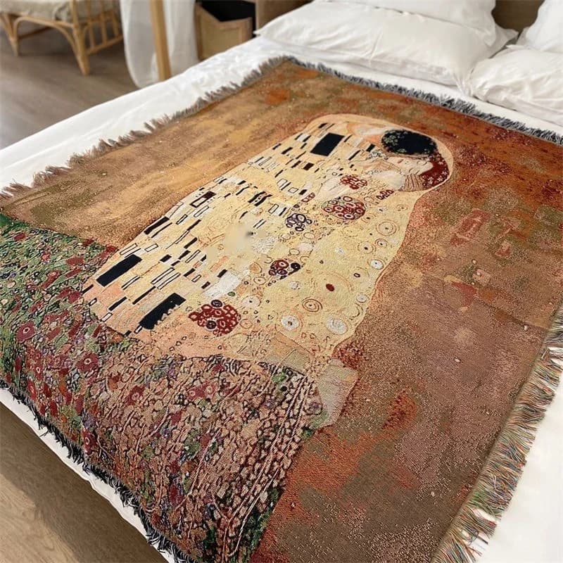 Pătură Decorativă Vintage, Amestec de Bumbac, Husă pentru Canapea sau Arazou