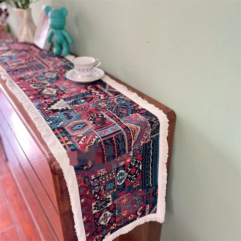 Cale de masă boemă din amestec de bumbac pentru dining și living