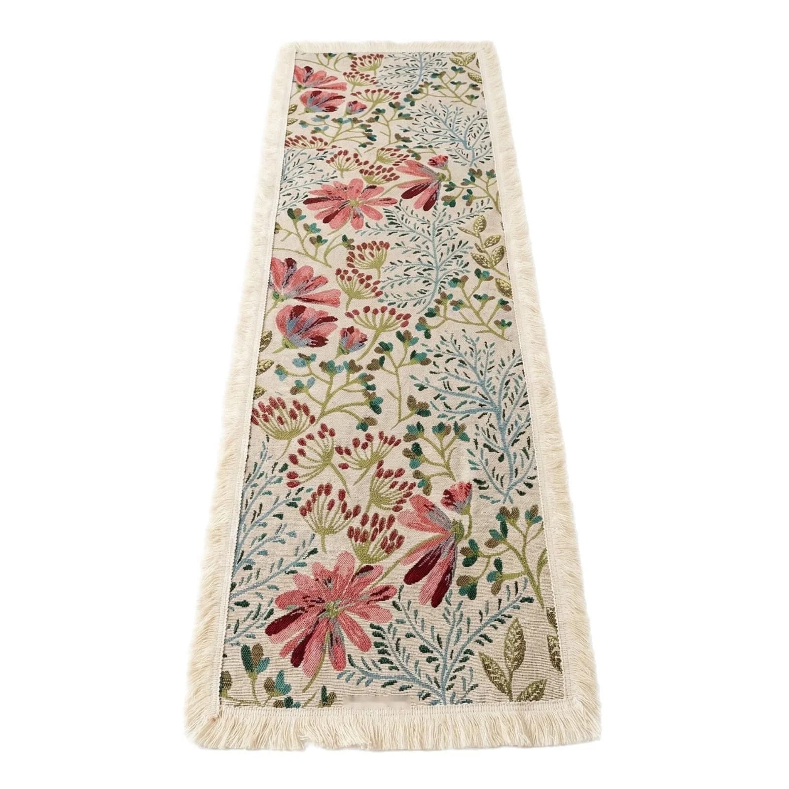 Feșă de masă jacard din amestec de bumbac, model floral pentru decor dining