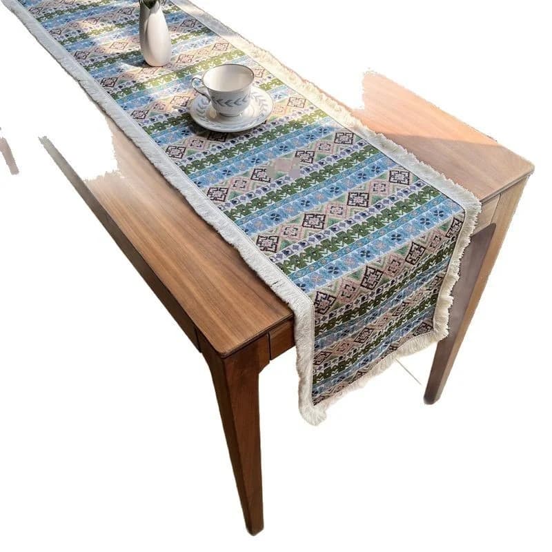 Cale de masă boemă din amestec de bumbac pentru dining și living