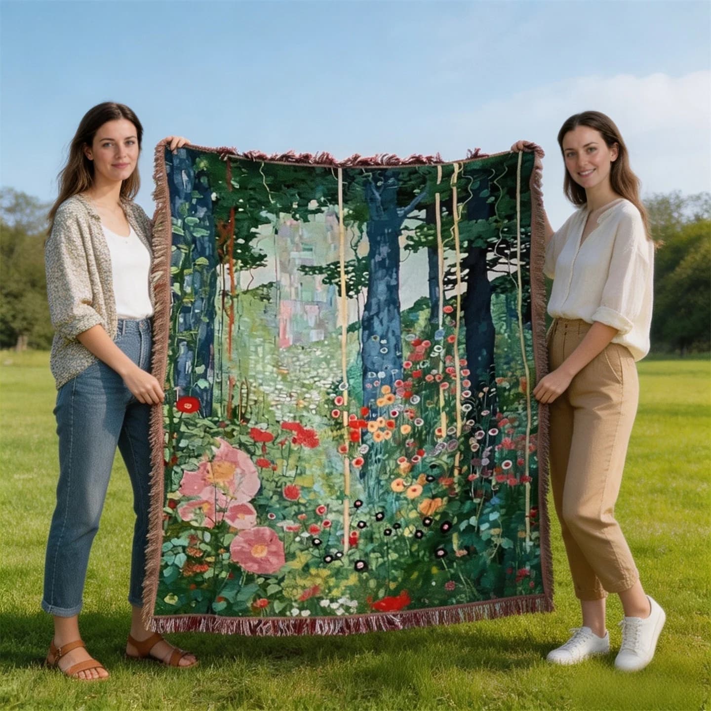 Pătură tapiserie Klimt Grădina Secretă, decor pentru canapea sau perete