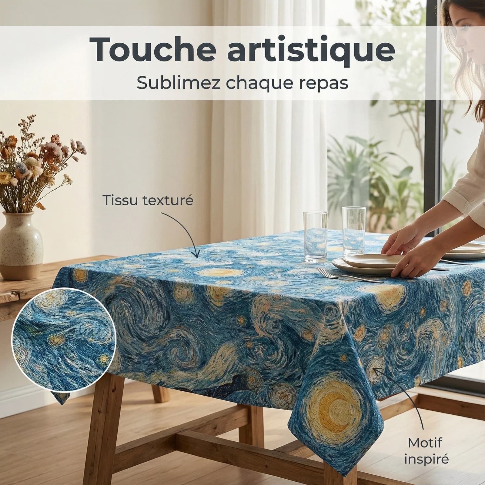 Feșă de masă și față de masă Jacquard Steaua Nopții