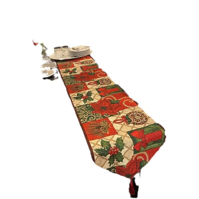 Față de masă de Crăciun din amestec de bumbac pentru decor festiv