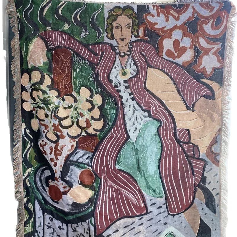 Pătură decorativă tip tapiserie, stil Matisse